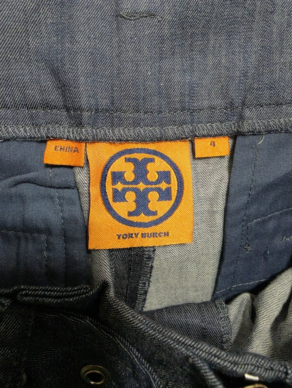 Tory Burch Blue Chambray Shorts 4 Cuffed Belted Pleated Old Money Capsule